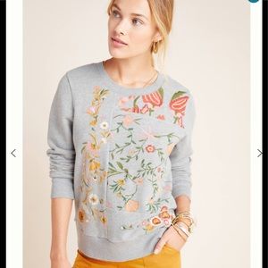 Maeve Anthropologie Marcie Embroidery Sweatshirt